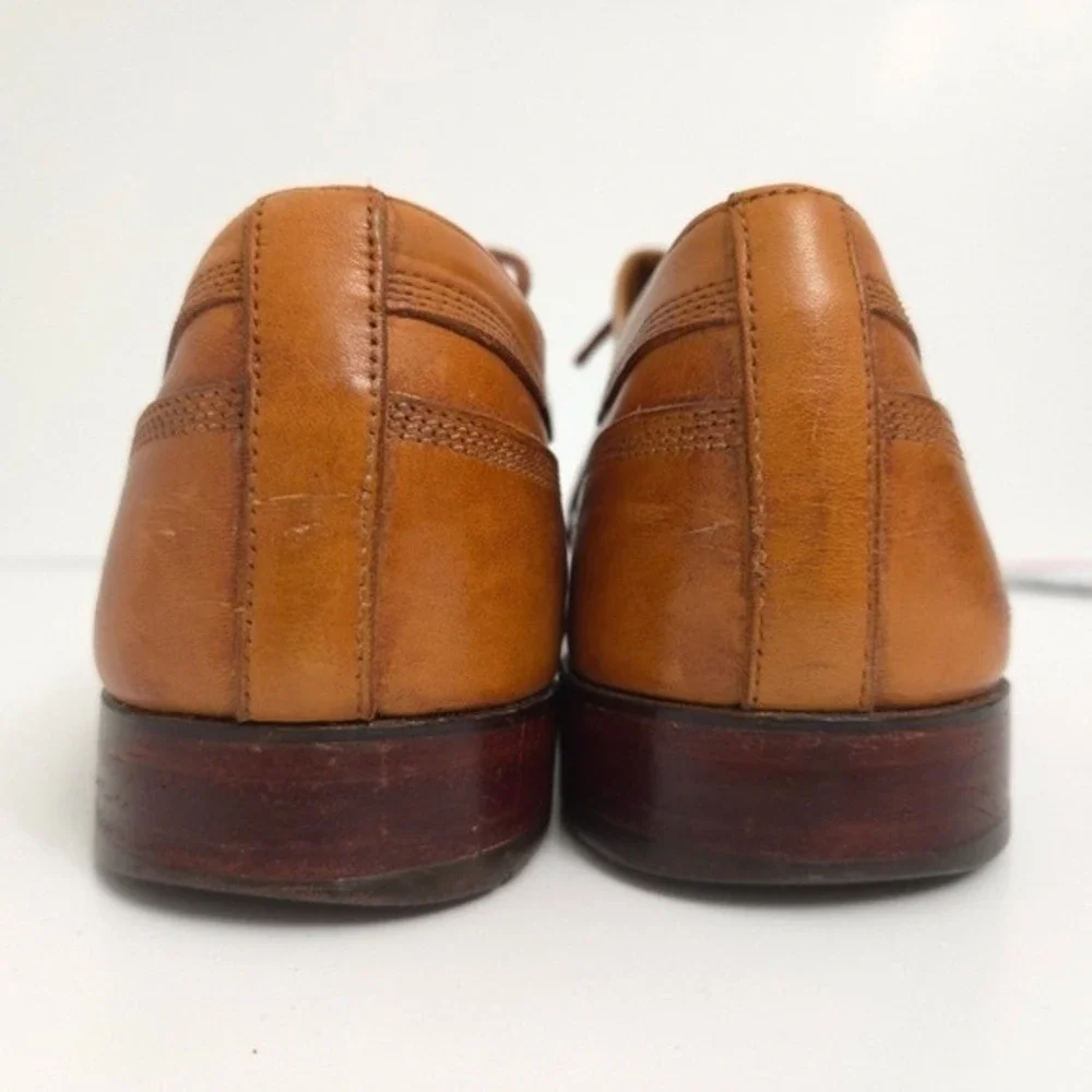 Grenson Tan‎ Brown Leather Wingtip Oxford Dress Shoes- Men's 12